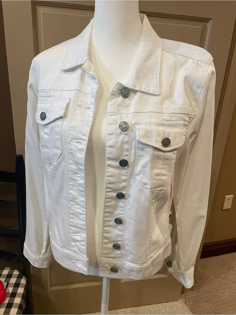 Kut from the Kloth White Denim Jean Jacket - Picture 1 of 4